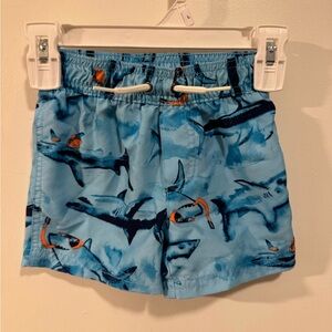 Baby Boy Shark Print Swim Trunks or Swim Shorts Size 12 Month - Carter’s